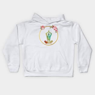 Meditating Man with Hands Raised and Chakras Kids Hoodie